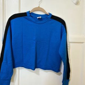 Tilly's blue sweatshirt